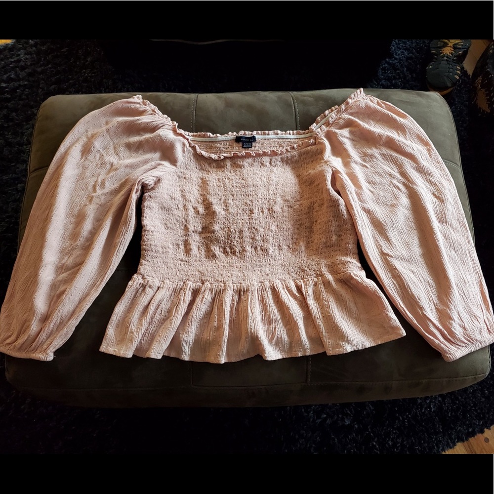 American Eagle Off the Shoulder Long Sleeve Crop